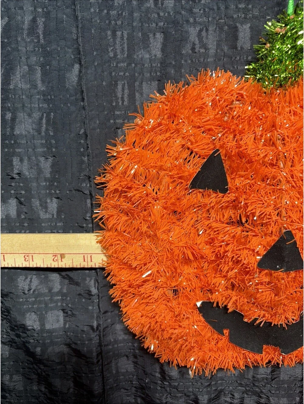 Orange Tinsel Halloween JACK O'LANTERN Home Decor Pumpkin Wall Door Decoration